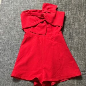DO+BE Vibrant Red Bow Jumpsuit
